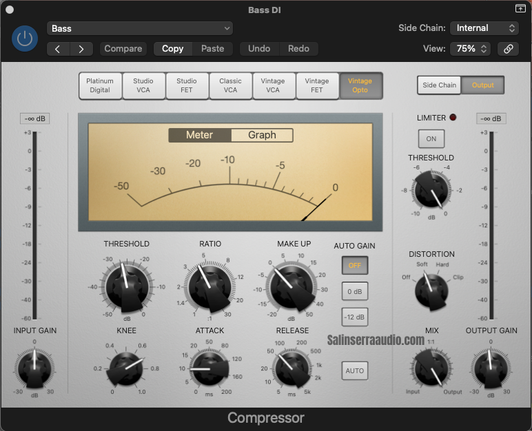 Mix Bass Guitar Compressor Settings